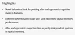 New paper on cognitive maps in human spatial memory